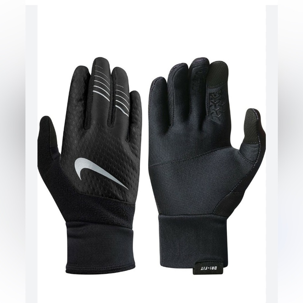 NIKE Women's Therma-FIT Elite 2.0 Running Gloves Black/Reflective Silver Small